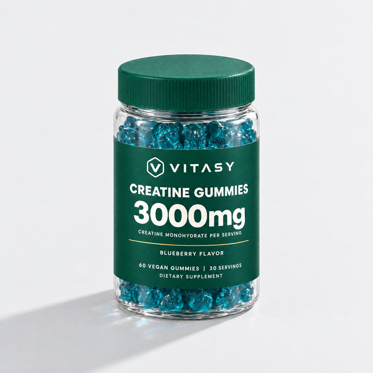 Vitasy Creatine Gummies jar, Blueberry