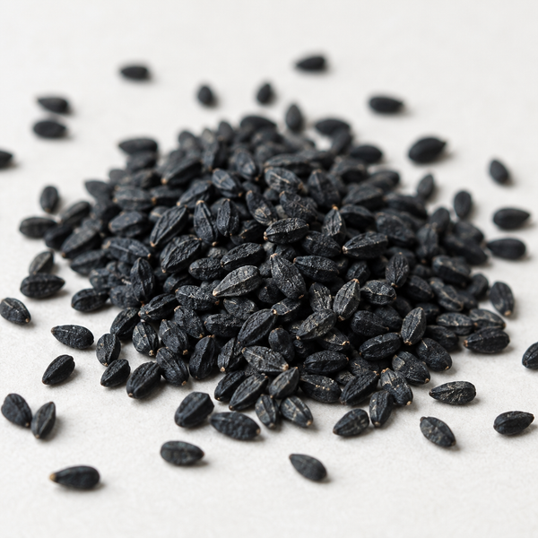Close-up of black Nigella sativa seeds