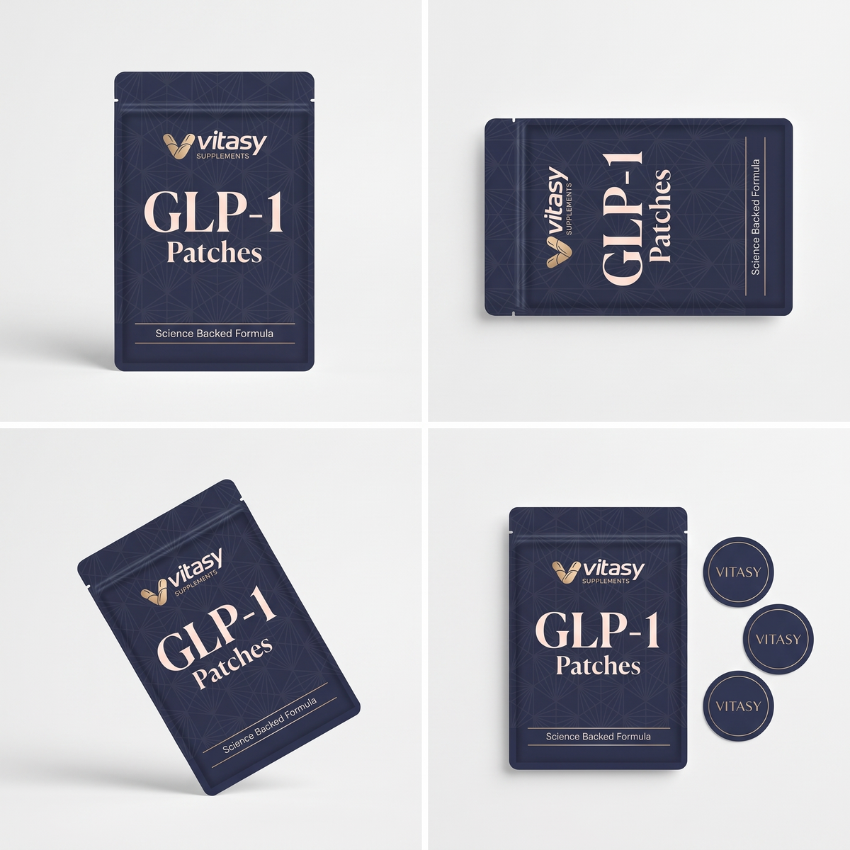 GLP-1 Patches v6 product family 4-up grid