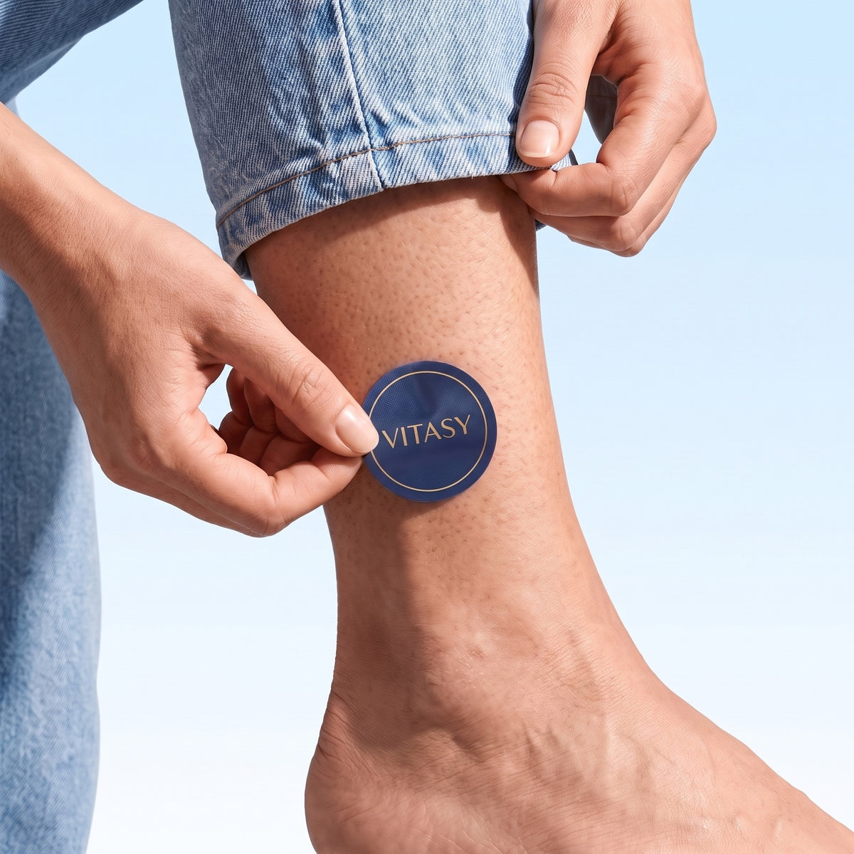 Applying an Energy Patch to the ankle