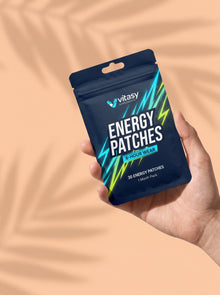 Vitasy Energy Patches pouch held in hand