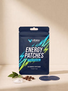 Vitasy Energy Patches ingredients: caffeine, green tea extract, taurine, glucuronolactone, vitamins B3, B5 and B6