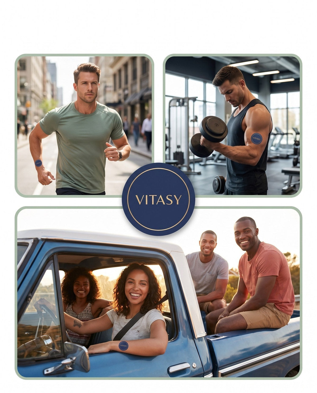 People wearing Vitasy Energy Patches during their day