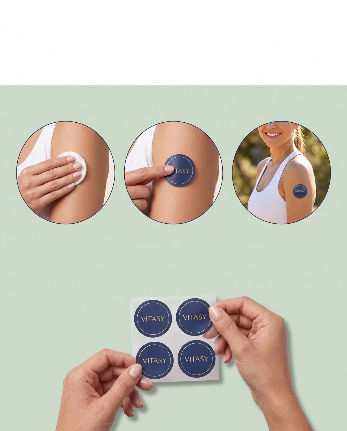 How to apply a Vitasy Energy Patch in 3 steps