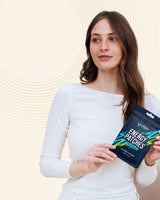 Woman holding a pouch of Vitasy Energy Patches