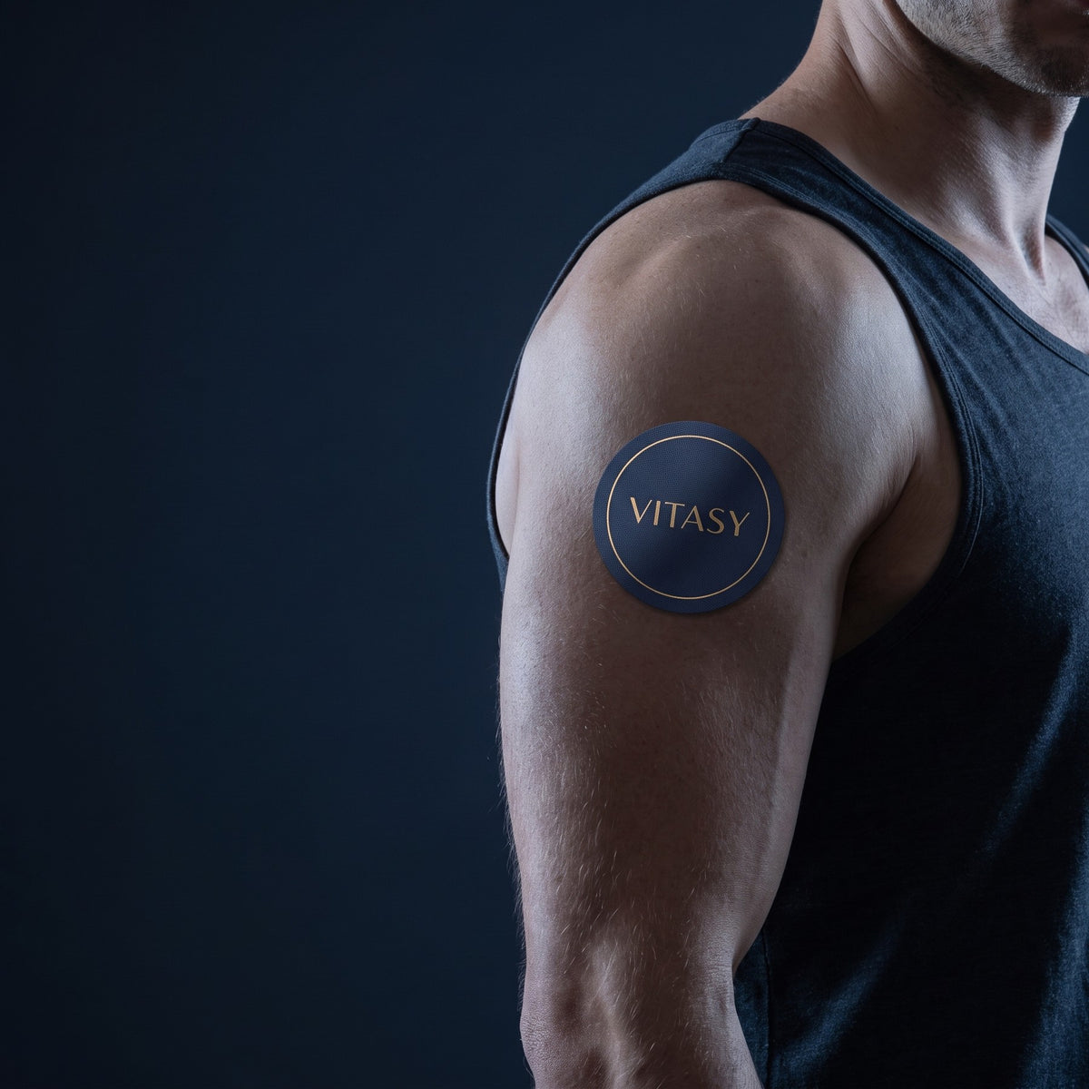Vitasy Focus Patch worn on the upper arm