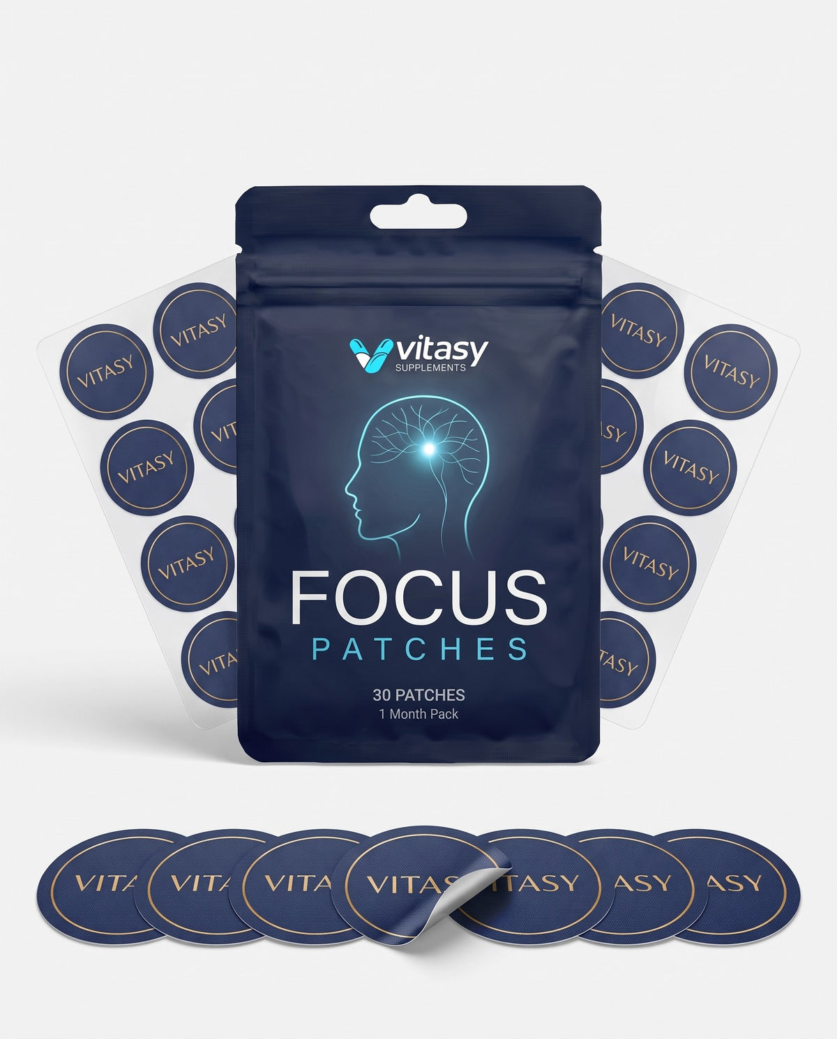 Vitasy Focus Patches pouch with 30 patches