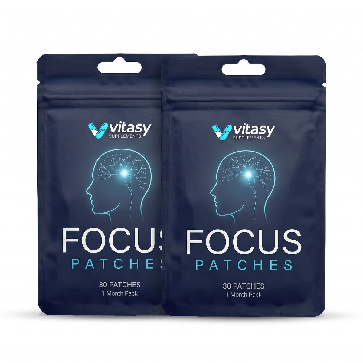 Two Vitasy Focus Patches pouches