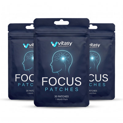 Three pouches of Vitasy Focus Patches