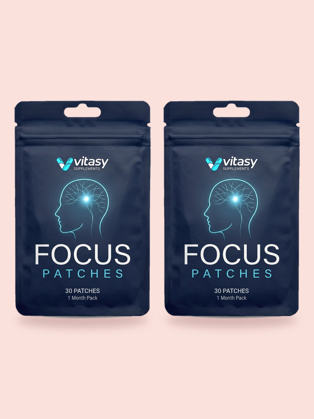 Two pouches of Vitasy Focus Patches