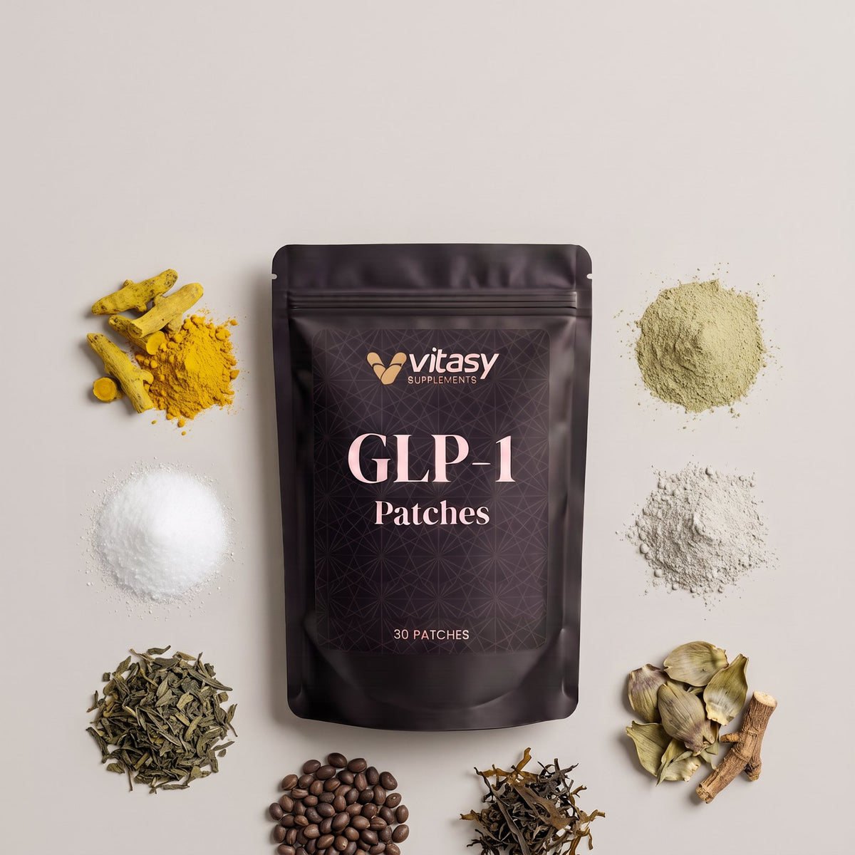 Vitasy patches pouch with the eight ingredients