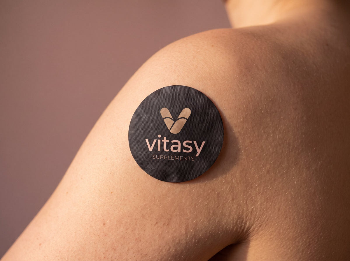 Vitasy patch on the shoulder