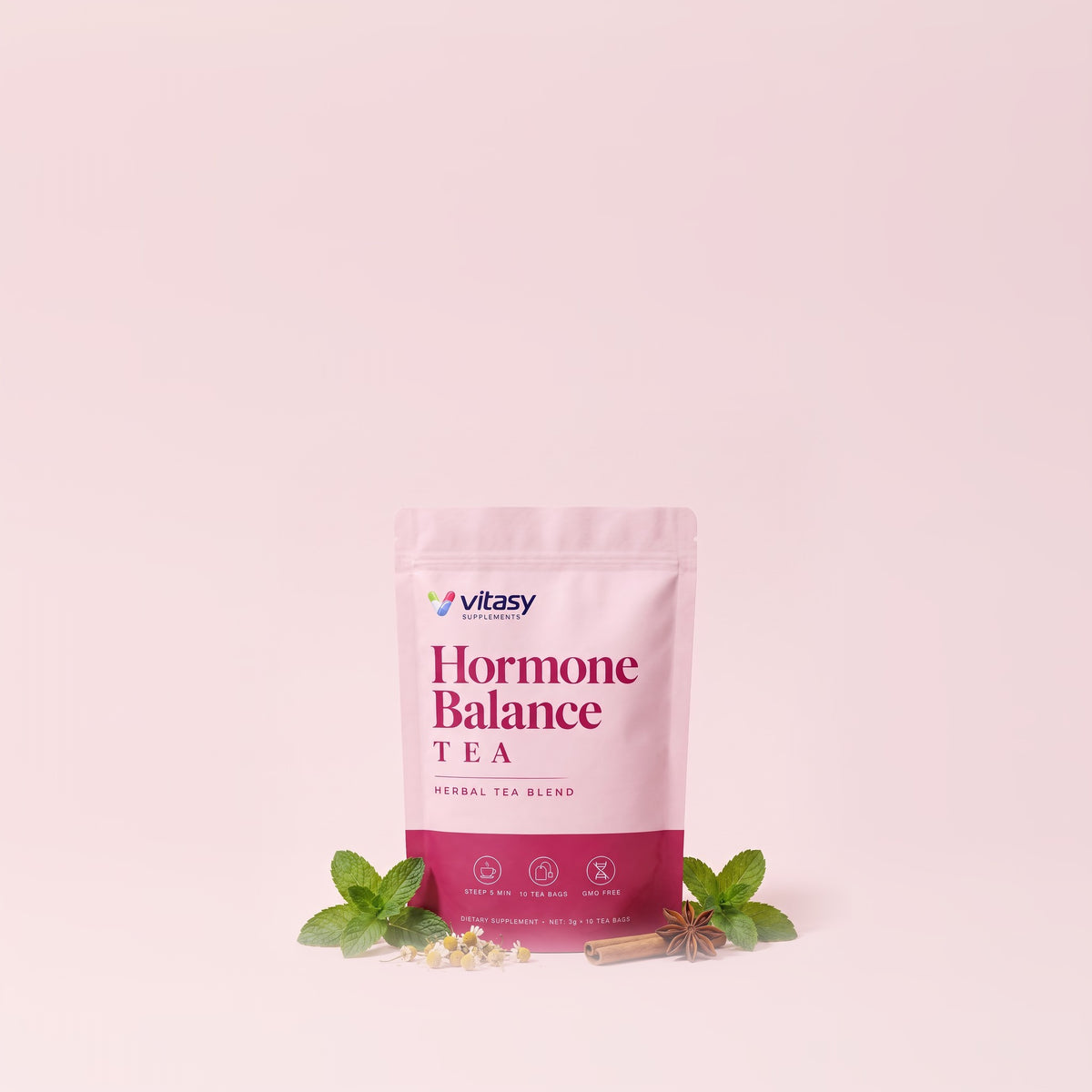 Vitasy herbal tea pouch with fresh botanicals