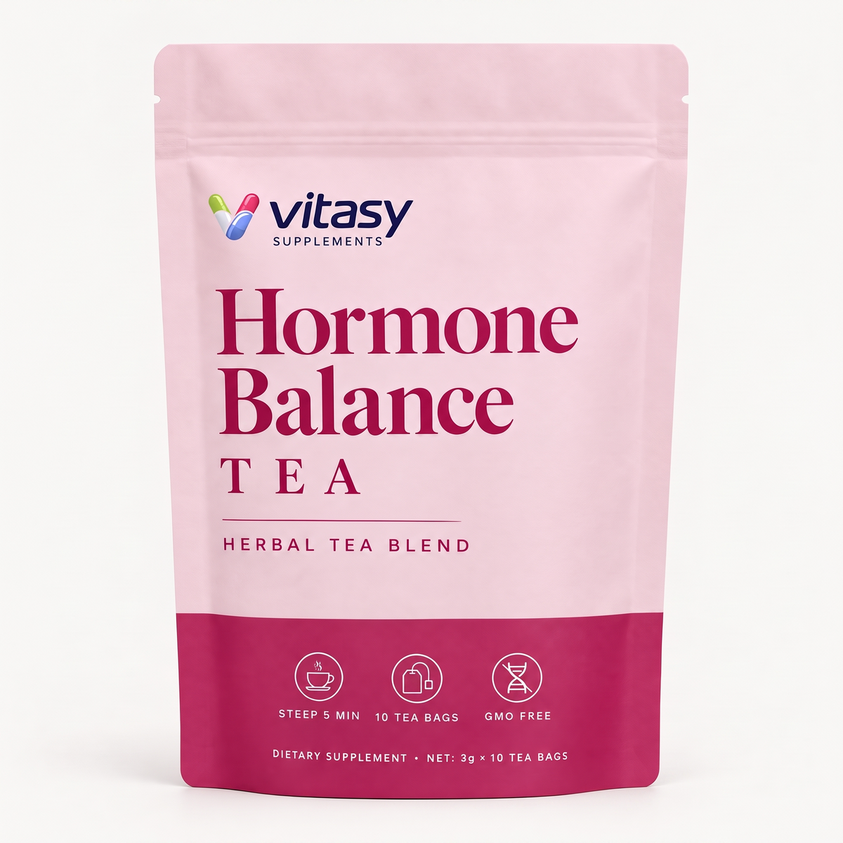Vitasy Hormone Balance Tea pouch, herbal tea blend, 10 tea bags