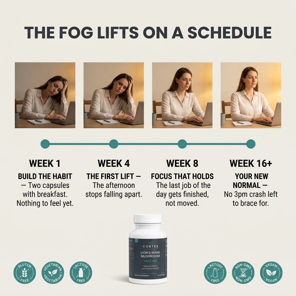 The fog lifts on a schedule - what to expect at week 1, week 4, week 8 and week 16