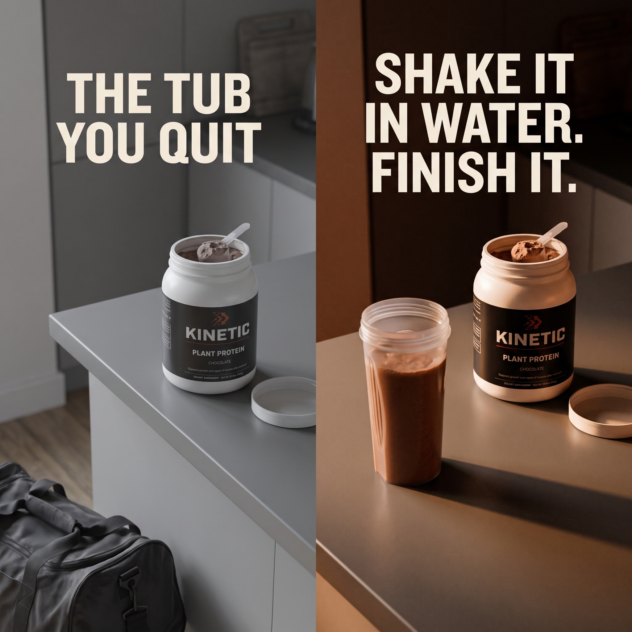 The tub you quit. Shake it in water. Finish it.