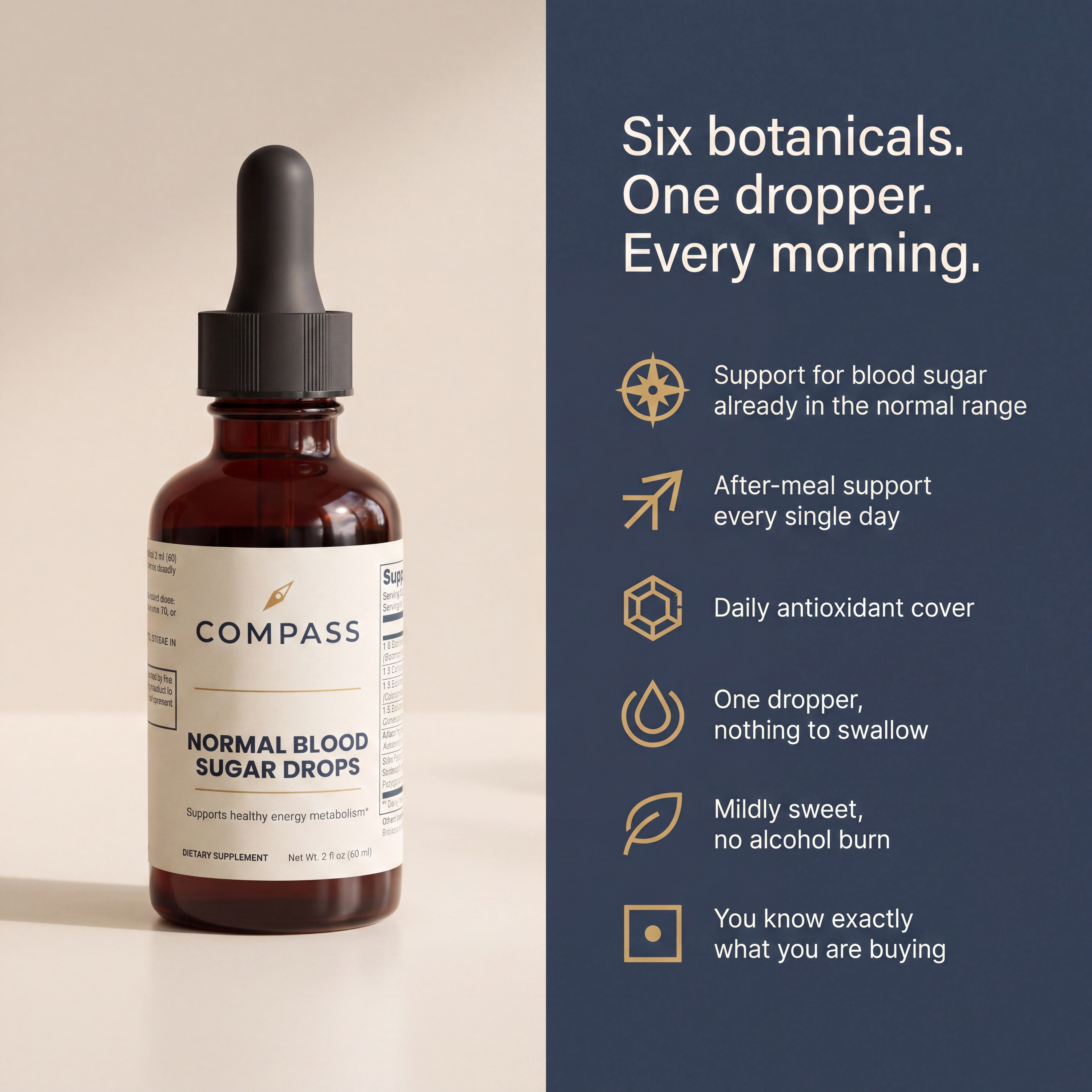 Six botanicals. One dropper. Every morning.