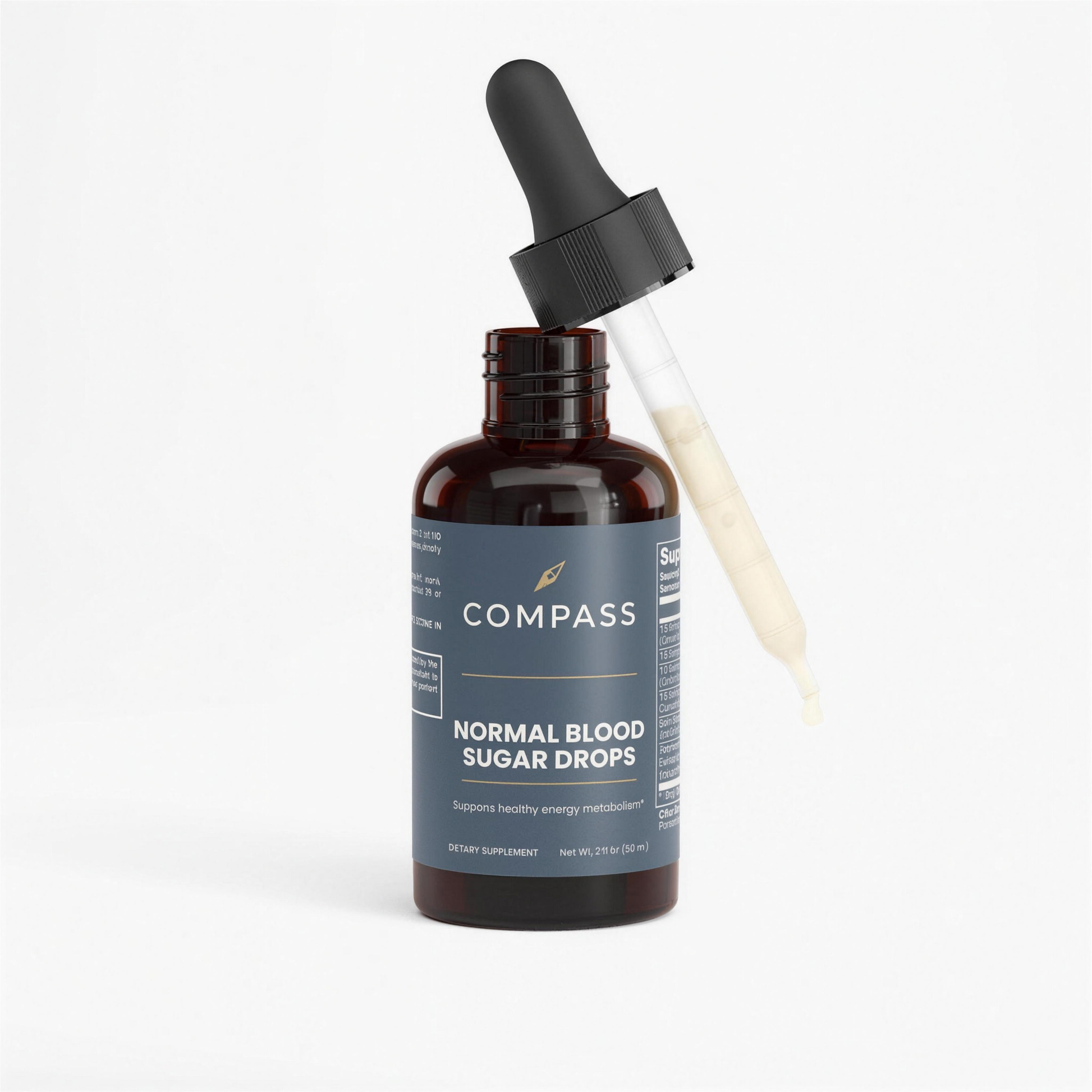 COMPASS Normal Blood Sugar Drops, 60 ml amber glass dropper bottle