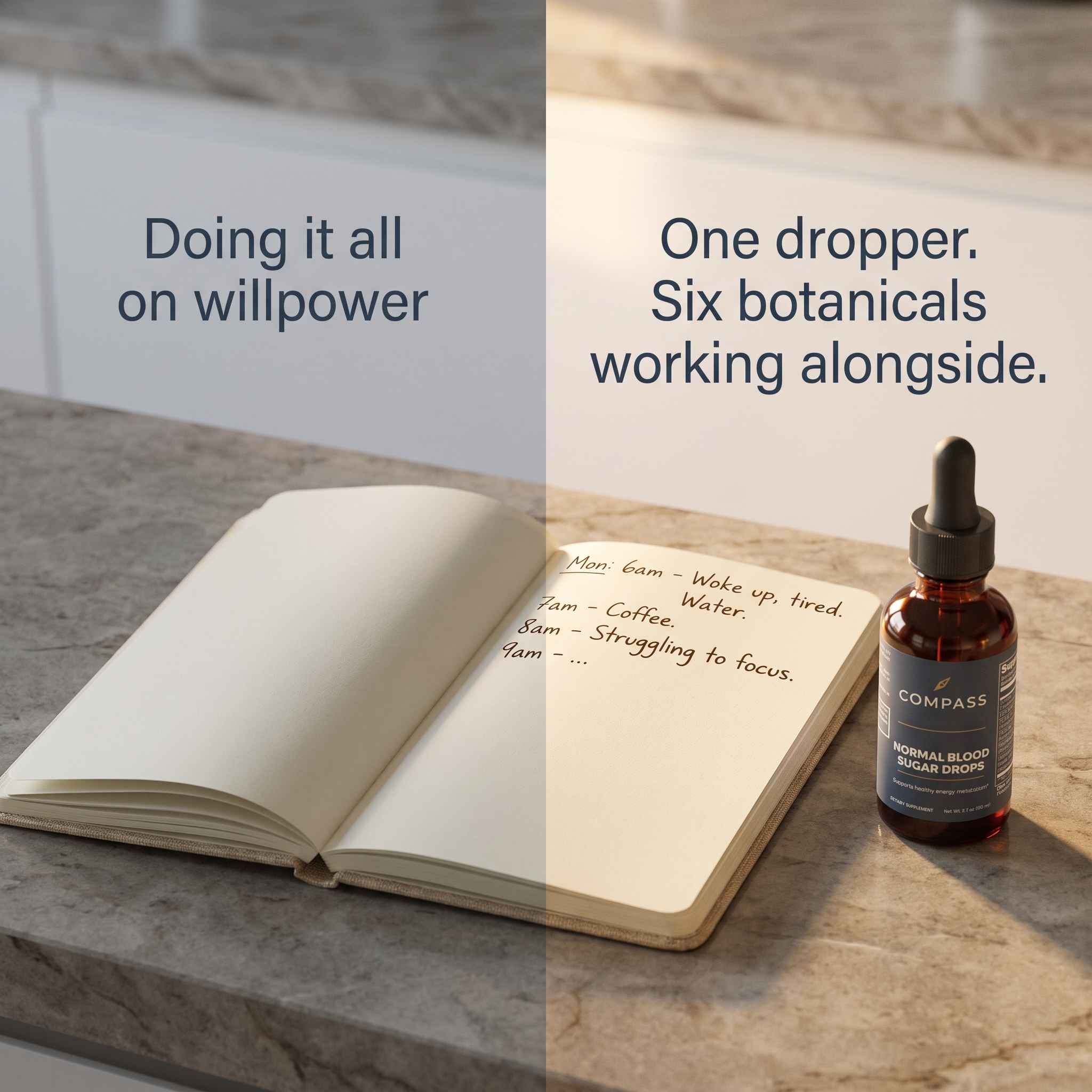 One dropper. Six botanicals working alongside.