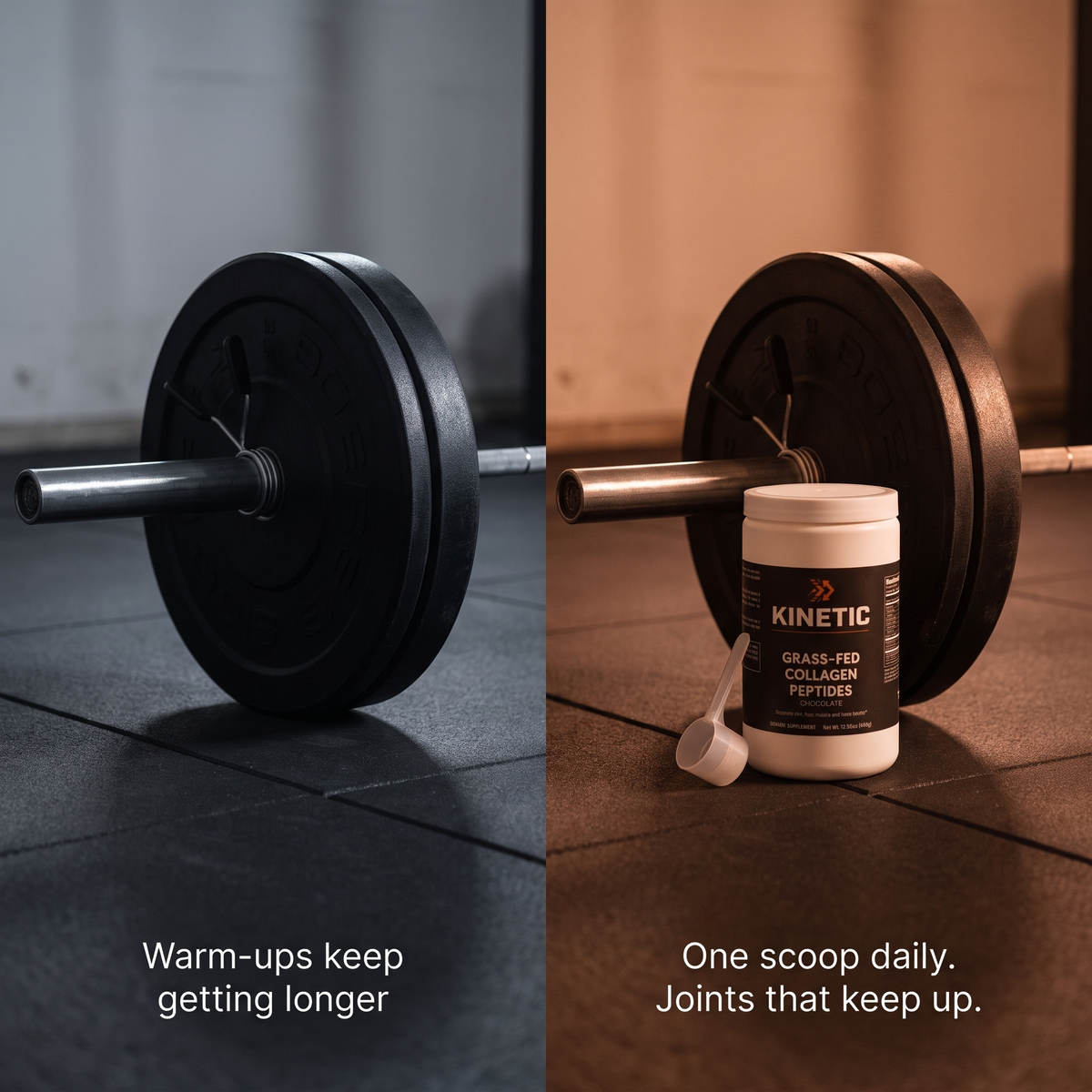 Warm-ups keep getting longer. One scoop daily, joints that keep up.