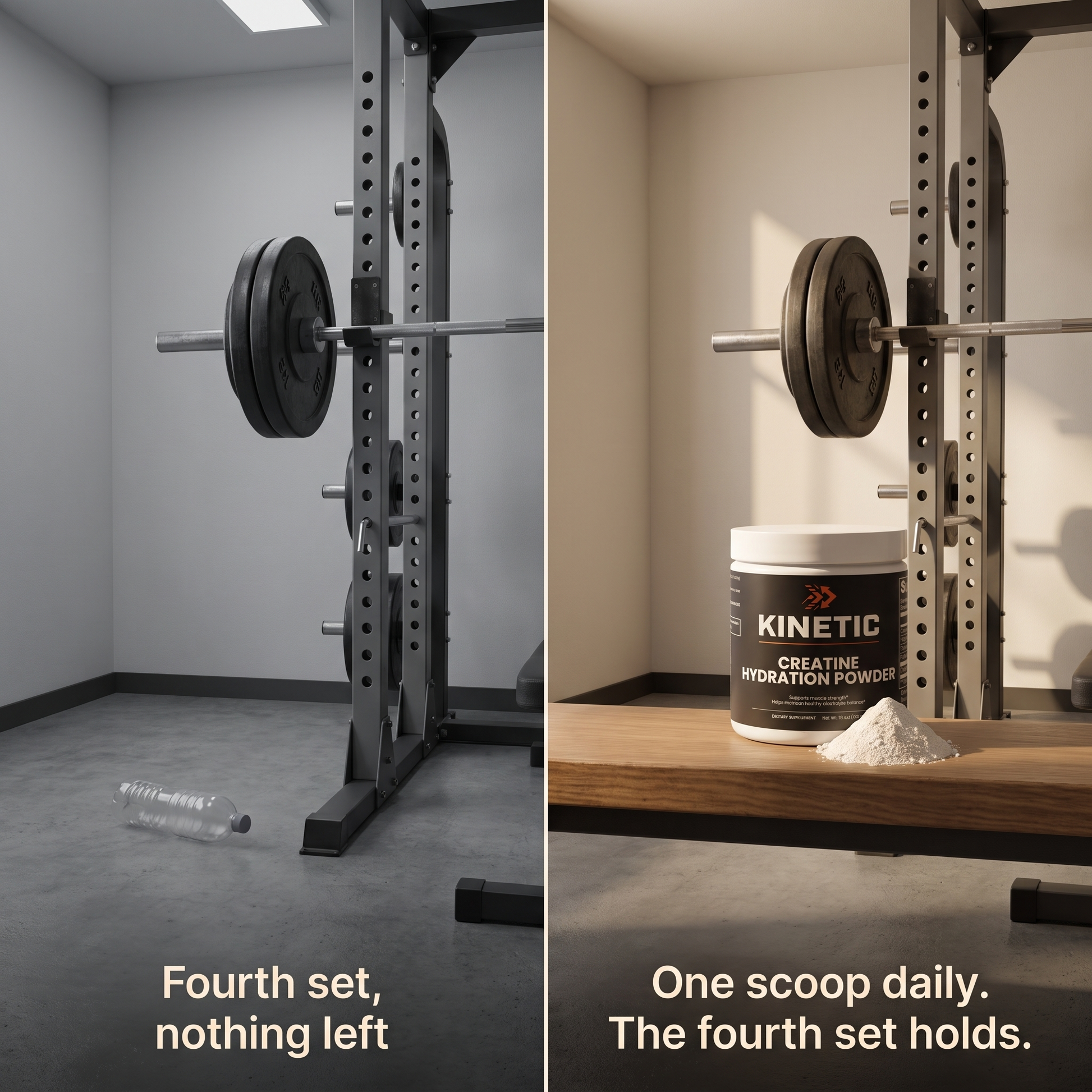 Fourth set, nothing left. One scoop daily and the fourth set holds.