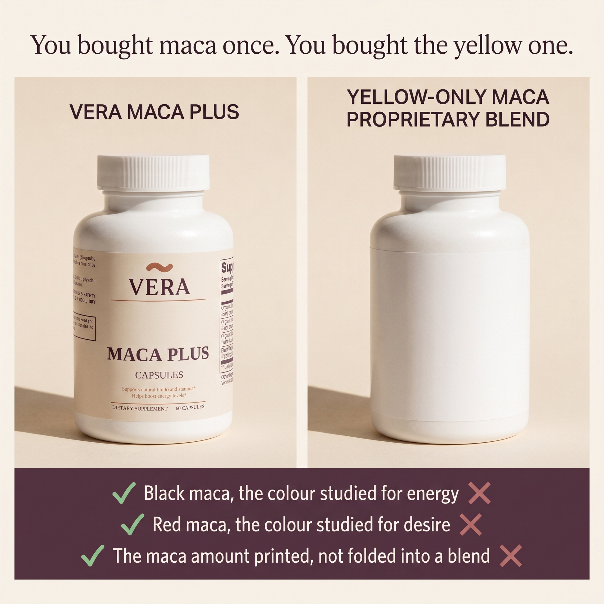 You bought maca once. You bought the yellow one.