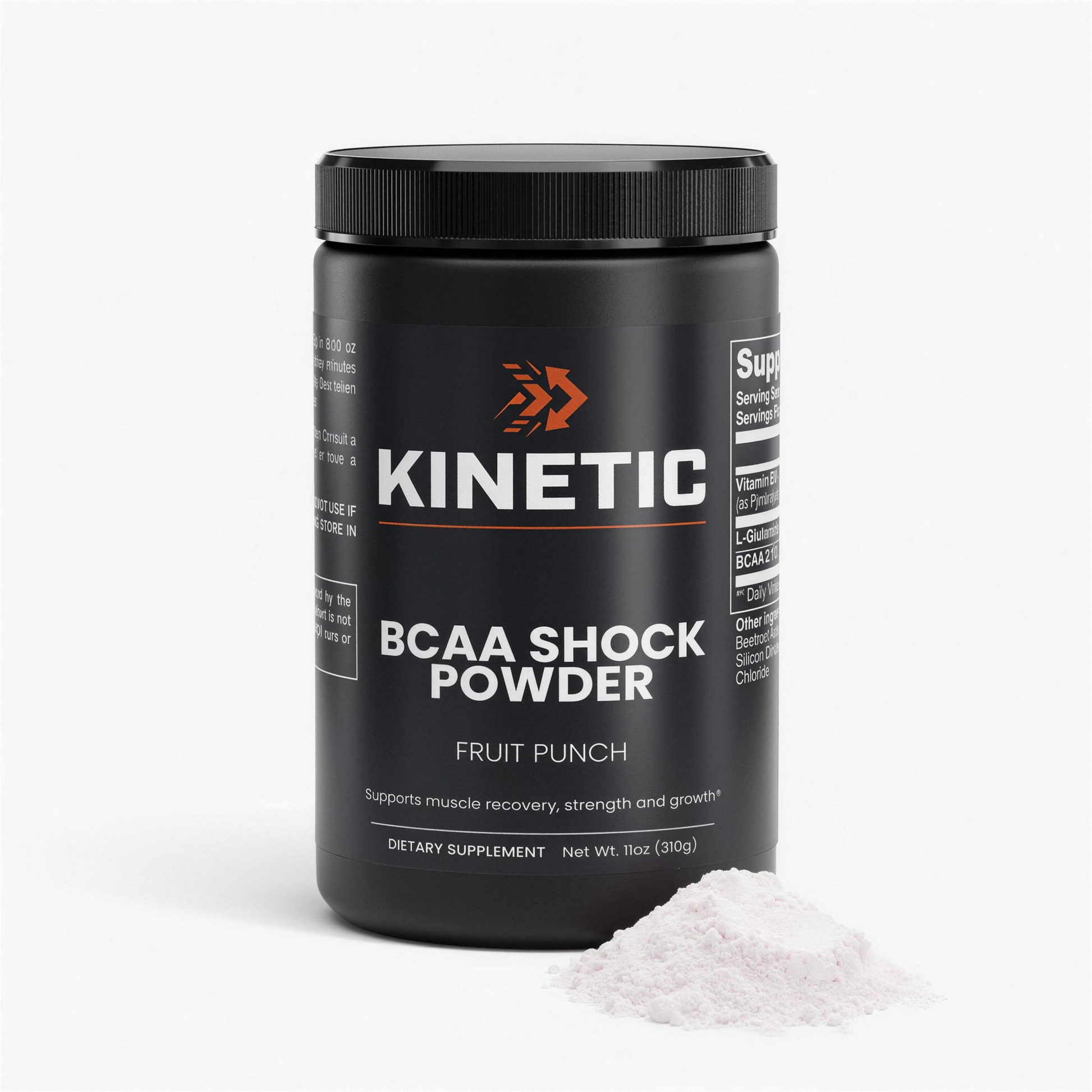 KINETIC BCAA Shock Powder 2:1:1 with L-Glutamine and Vitamin B6, fruit punch, 47 servings