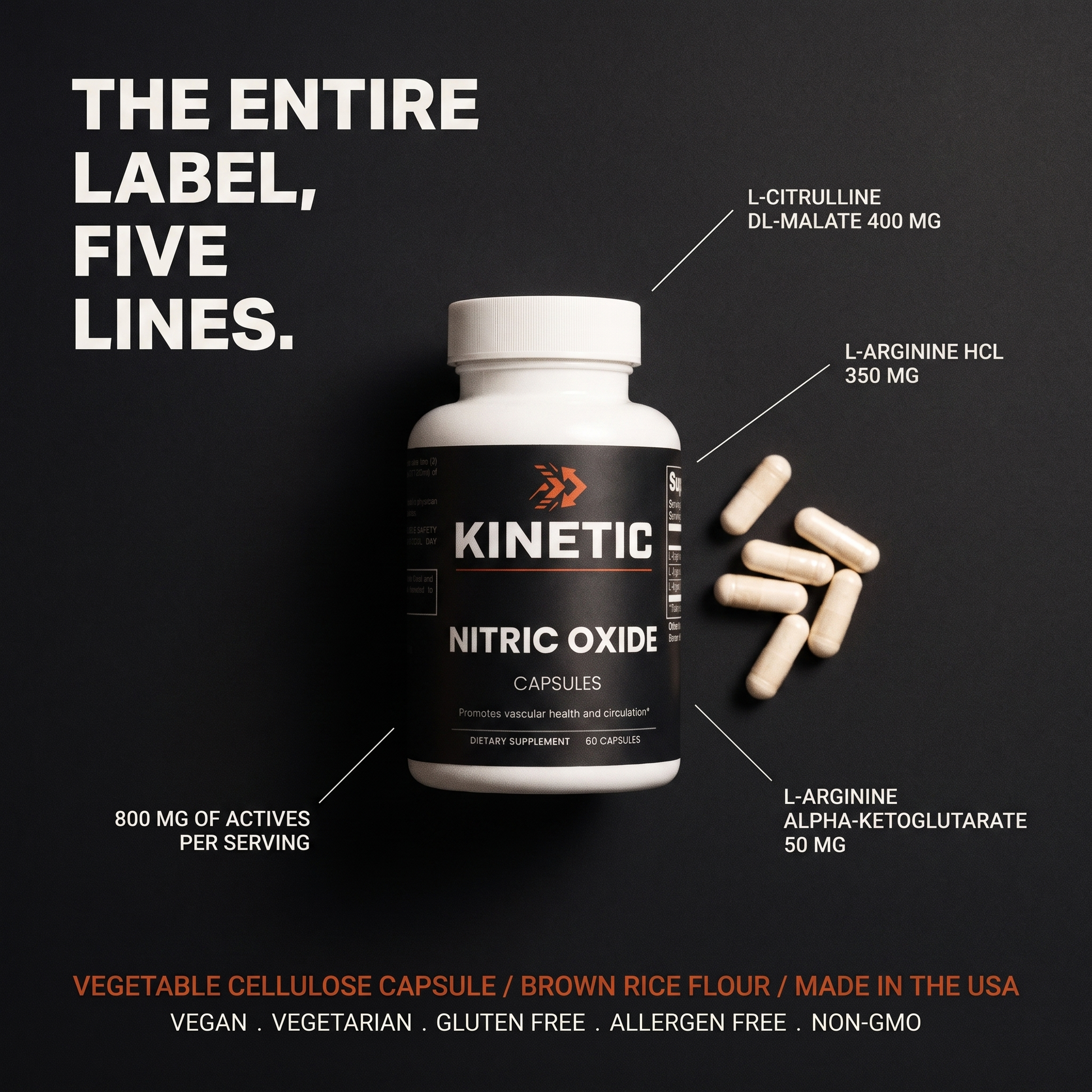 The entire label, five lines - label flat lay v1