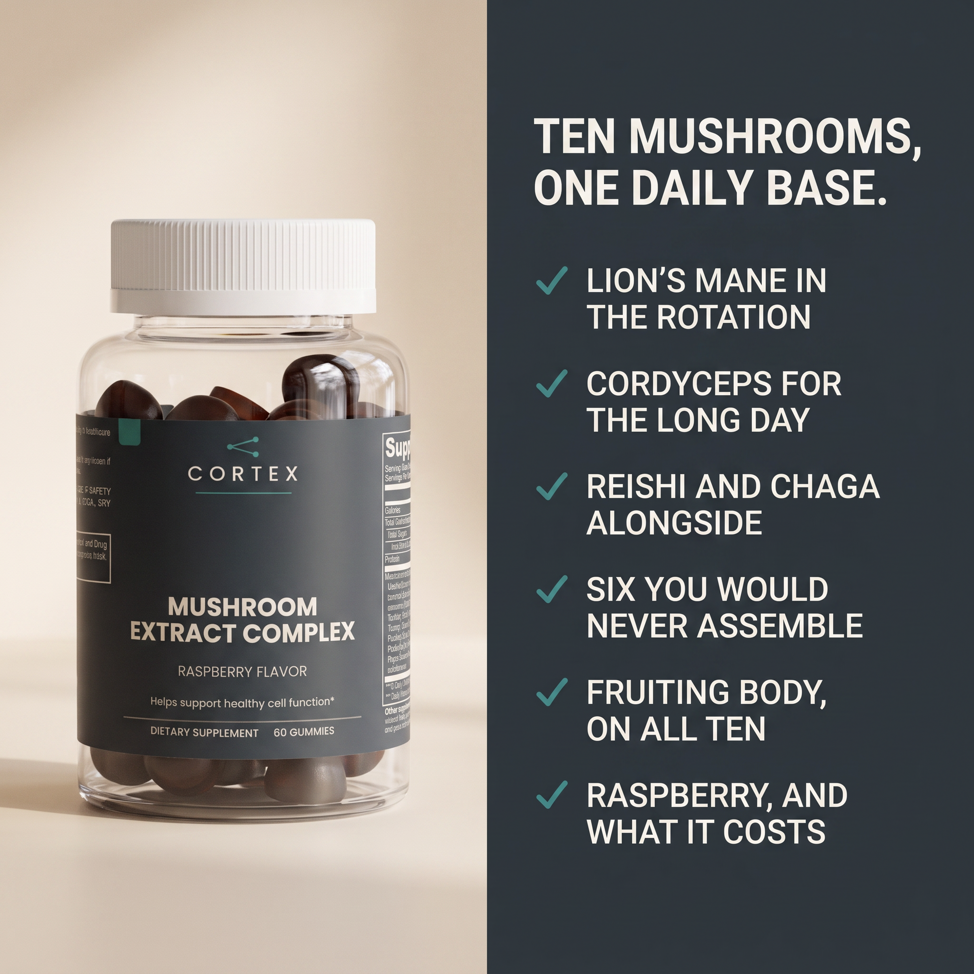 Ten mushrooms, one daily base