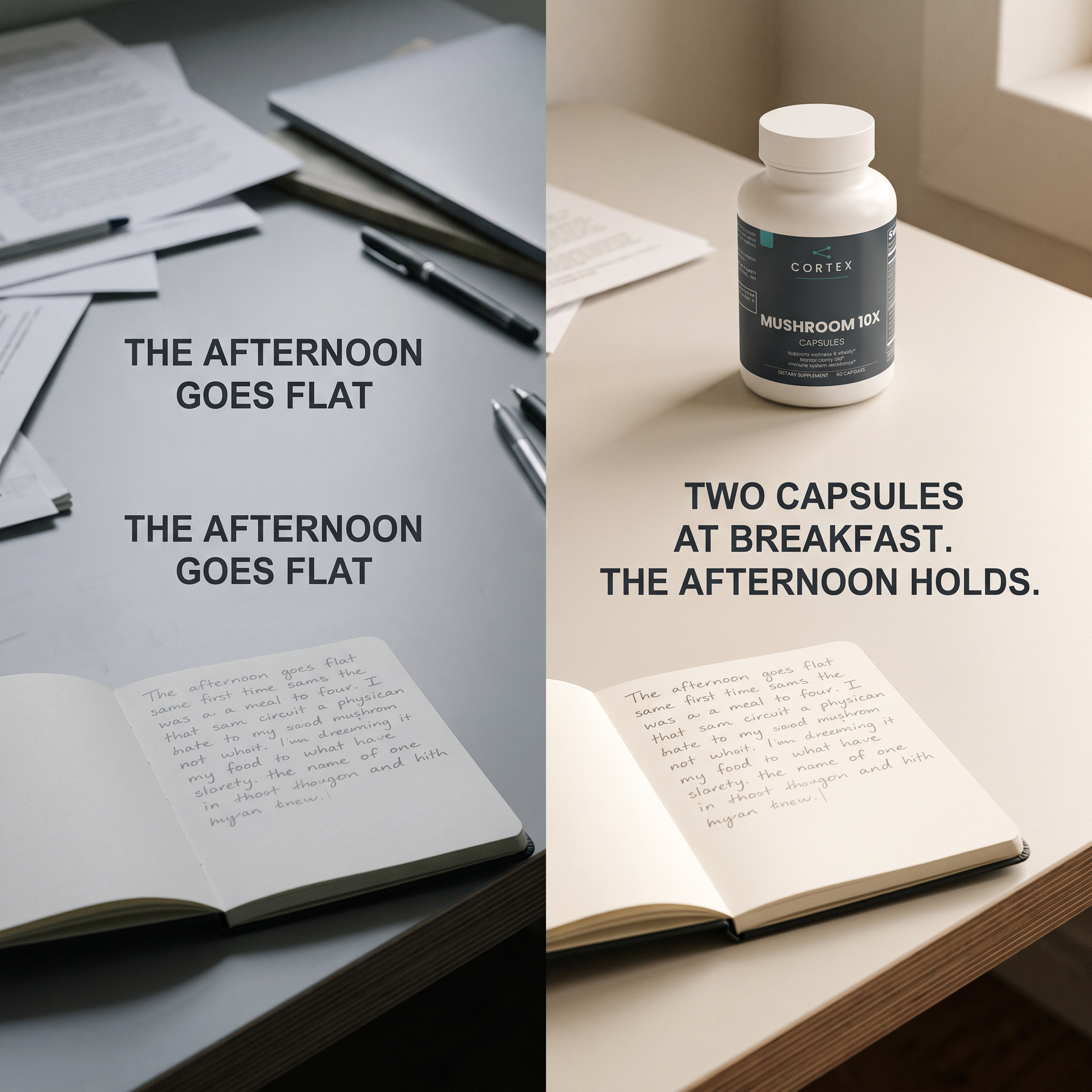 The afternoon goes flat, or the afternoon holds - CORTEX Mushroom Complex 10 X