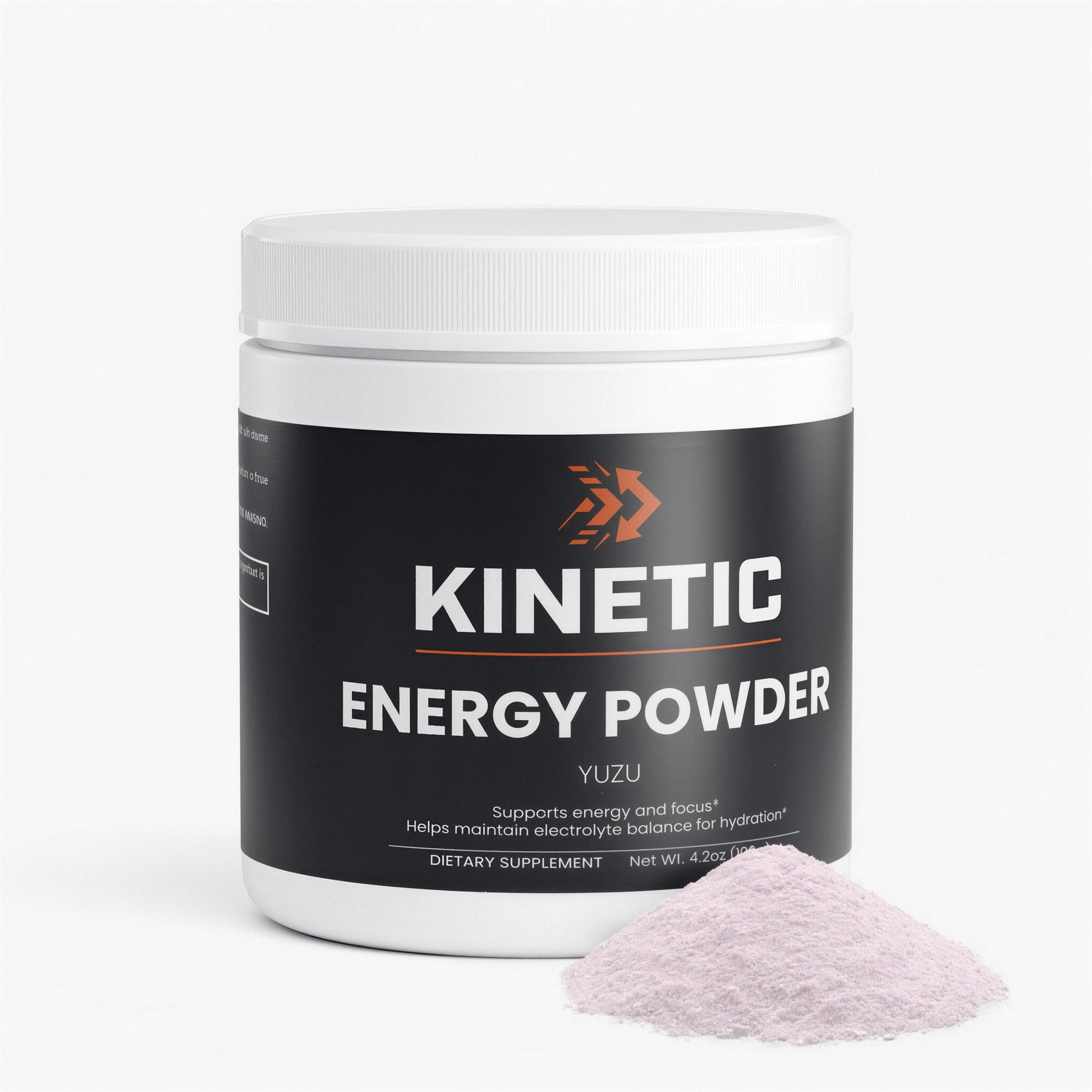 KINETIC Energy Powder, Yuzu, 200 mg caffeine with L-theanine, 20 servings (hero 4K v1)