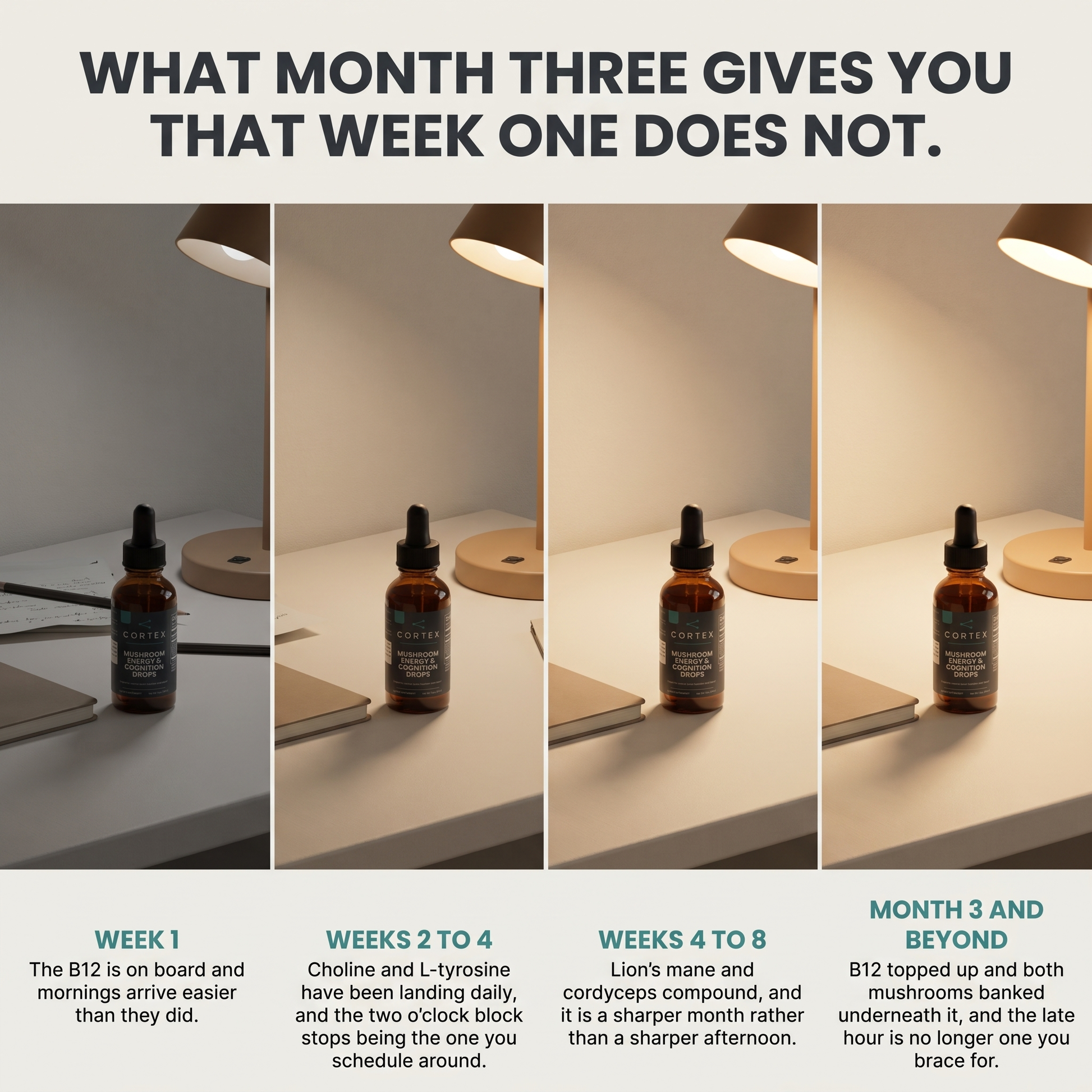 What month three gives you that week one does not (timeline v1)