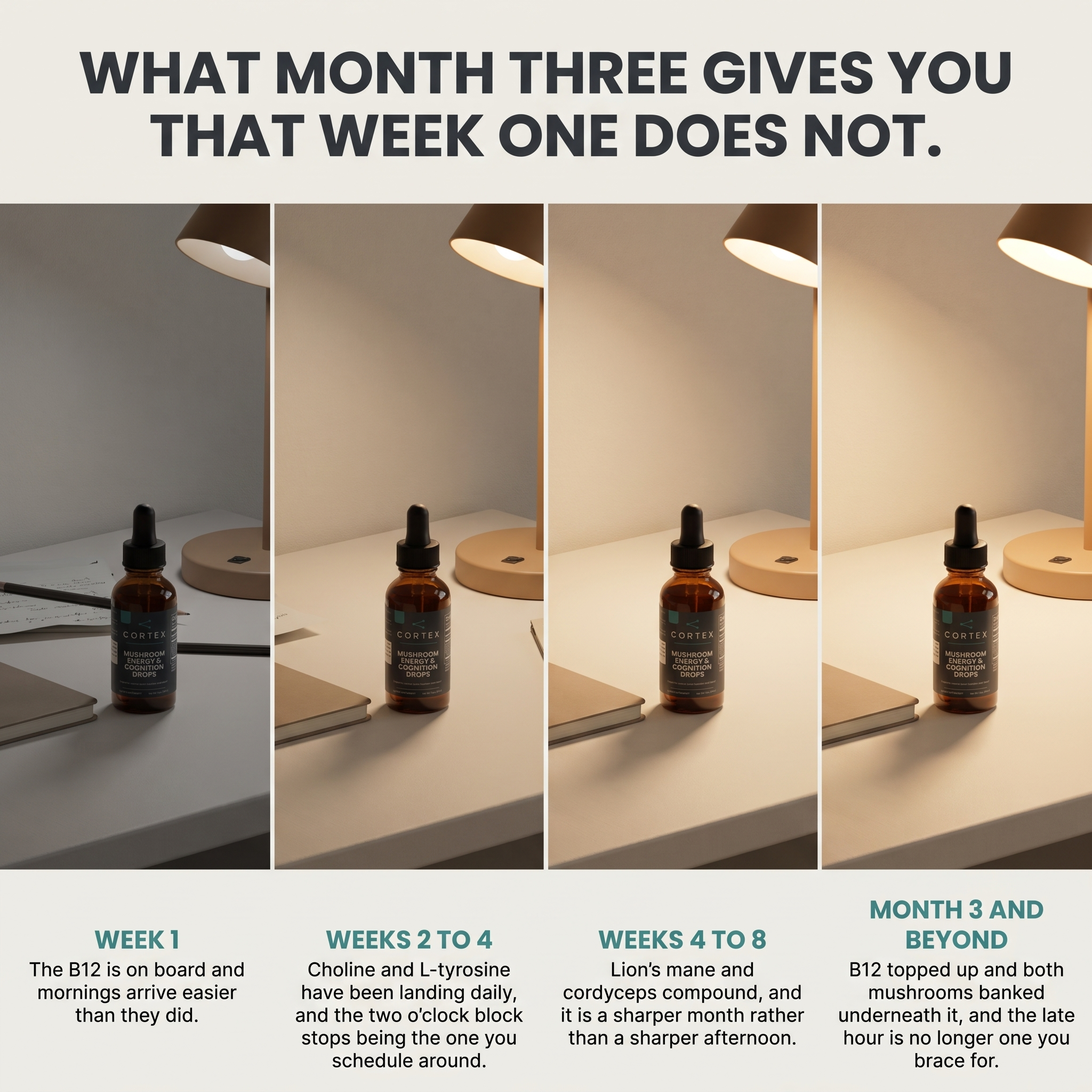 What month three gives you that week one does not (timeline v1)