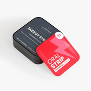CORTEX Energy Strips metal tin, caffeine and L-theanine with vitamin B12, cranberry, 30 individually sealed dissolving film strips - hero 4K v1
