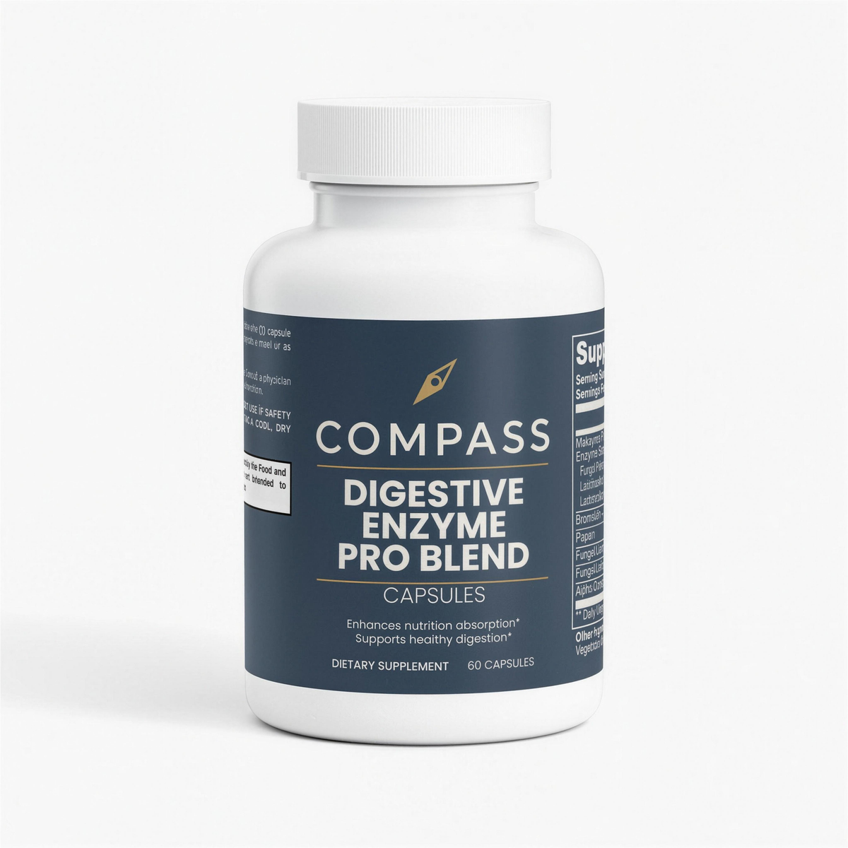COMPASS Digestive Enzyme Pro Blend, 6 digestive enzymes, vegan capsules, 60 servings - hero v2 4K