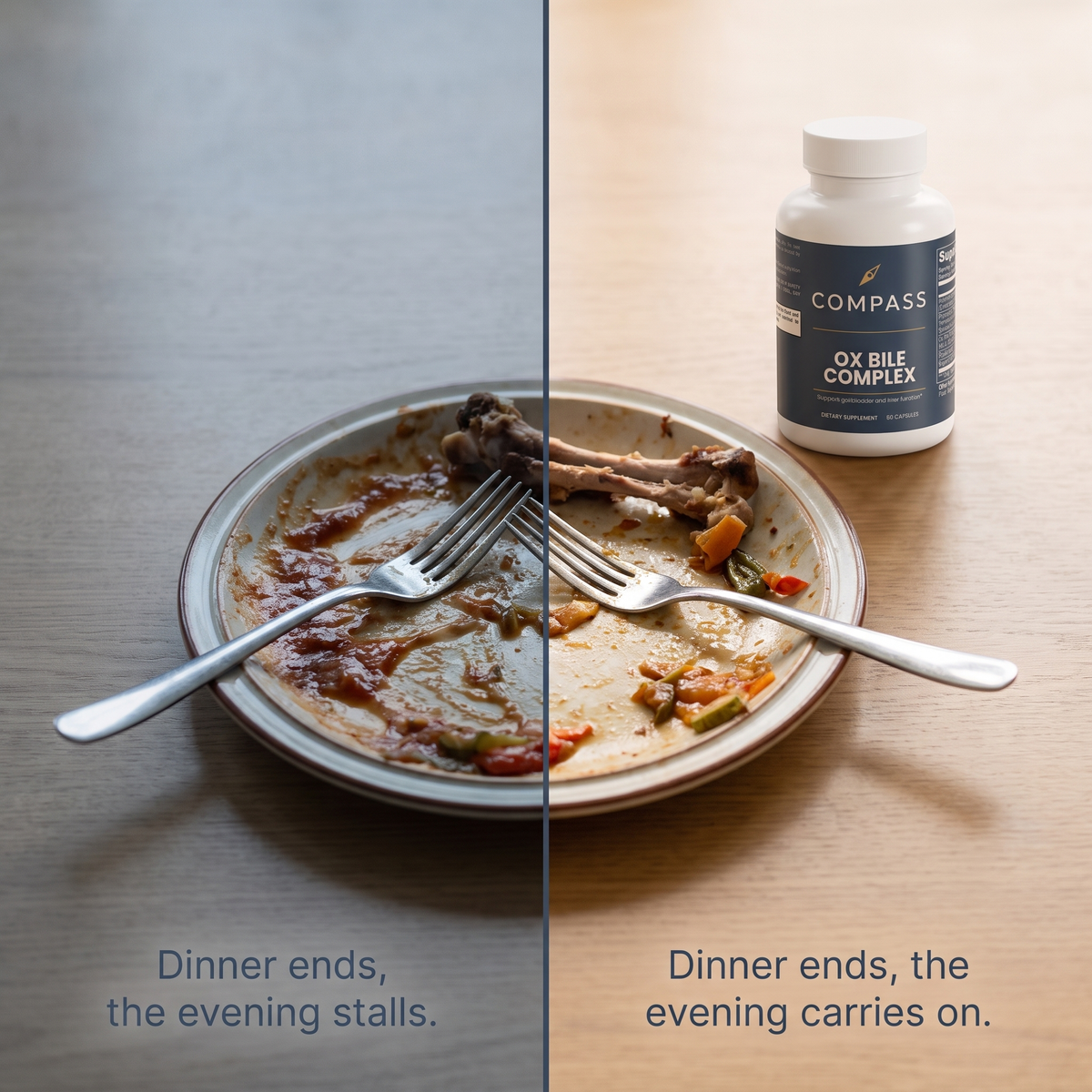 Dinner ends, the evening carries on - problem vs supported split - v1