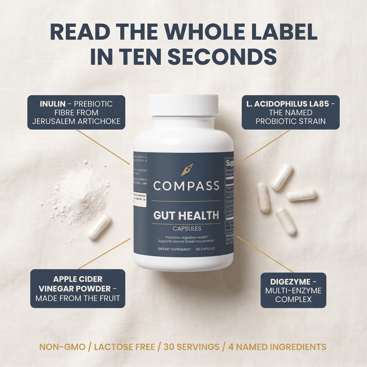 Read the whole label in ten seconds - label flat lay - v1