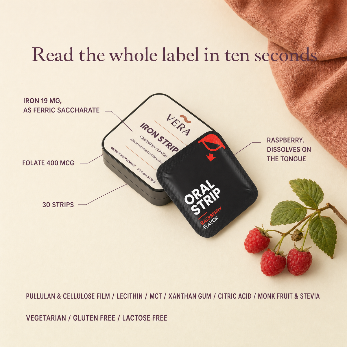Read the whole label in ten seconds - label flat lay, v1