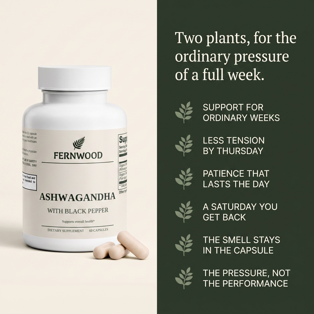 Two plants, for the ordinary pressure of a full week [fernwood-ashwagandha-gallery-benefits-v1]