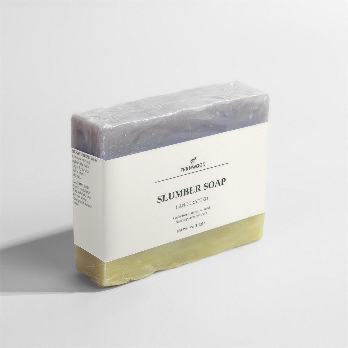Slumber Soap fir needle and lavender bar soap, 4 oz handmade (hero, 4K upscale, v1)