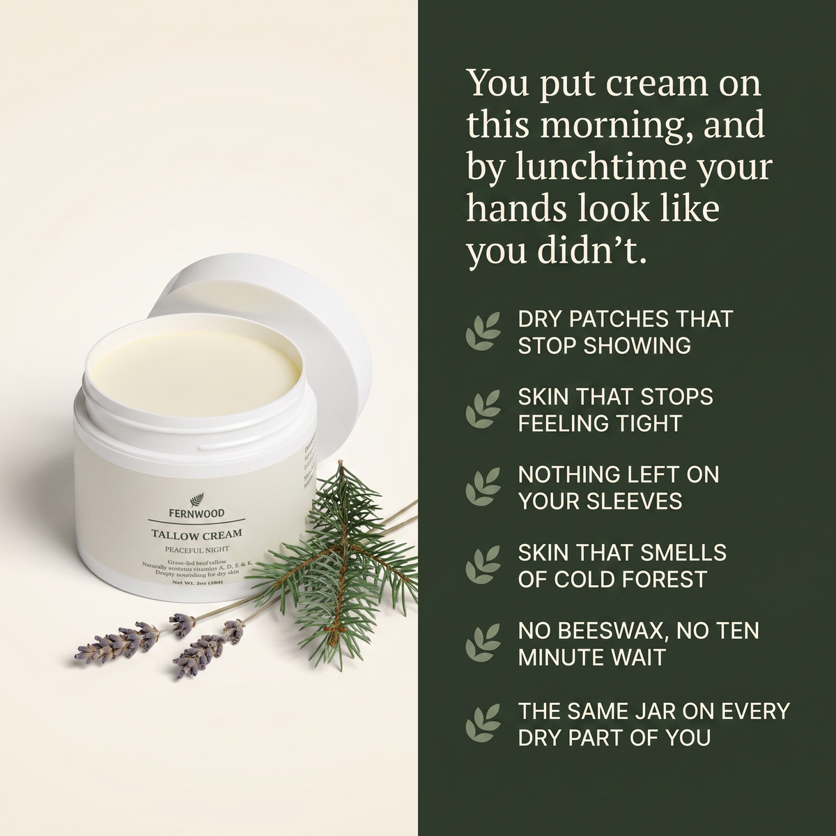 You put cream on this morning, and by lunchtime your hands look like you didn't - six benefits panel v1