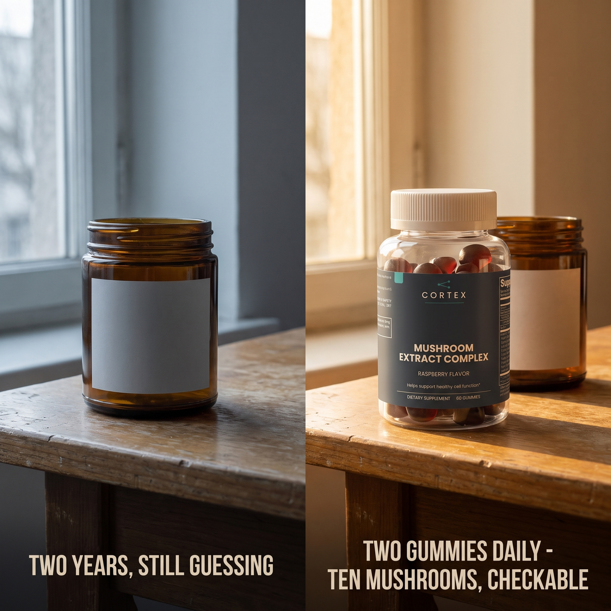 Two gummies daily, ten mushrooms, checkable (v2)
