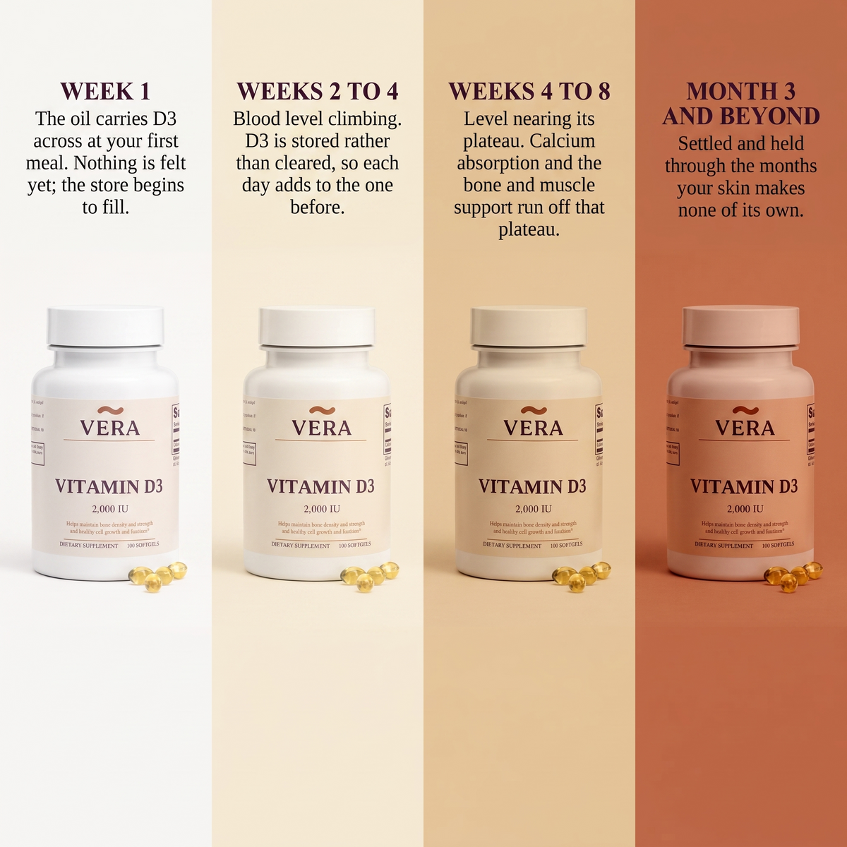 Week 1 to month 3 and beyond on VERA Vitamin D3 (v2)