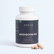 CORTEX Mushroom Complex 10 X, 60 vegan capsules, bottle with capsules - hero v3