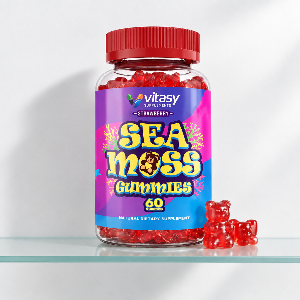 Sea Moss Gummies v7 - Strawberry hero, red cap