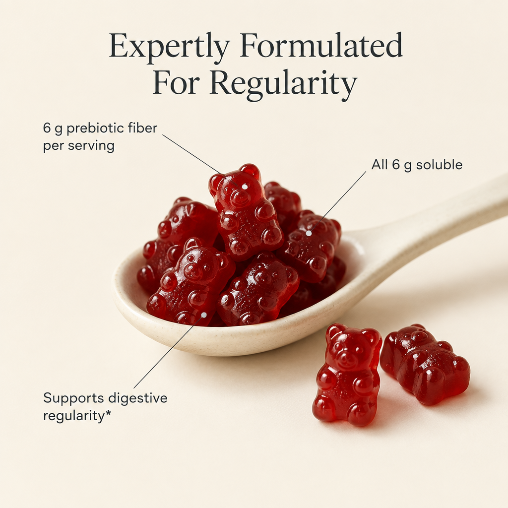 Fiber Gummies - Expertly Formulated For Regularity: 6 g prebiotic fiber per serving, all 6 g soluble