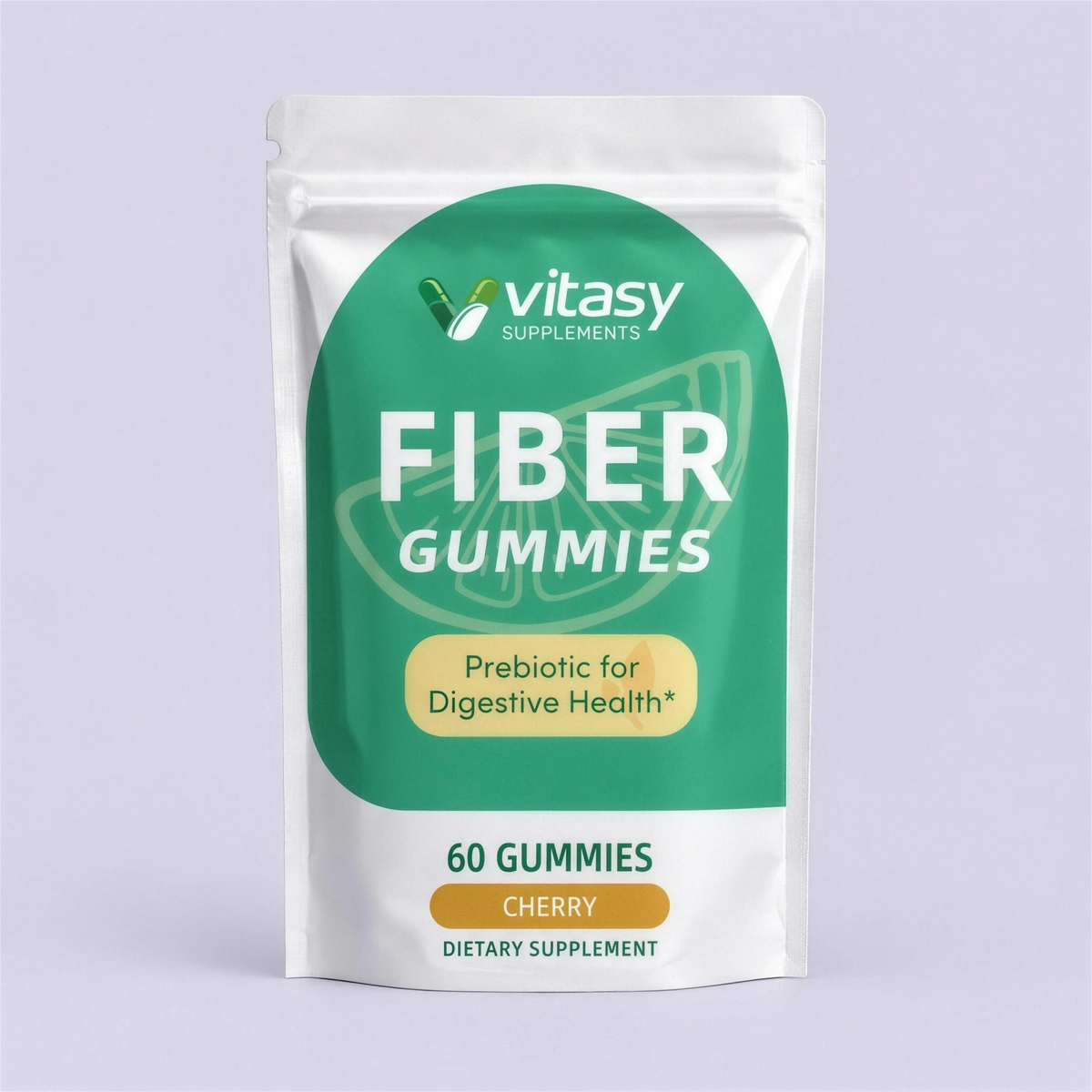 Vitasy Fiber Gummies cherry pouch, 60 gummies