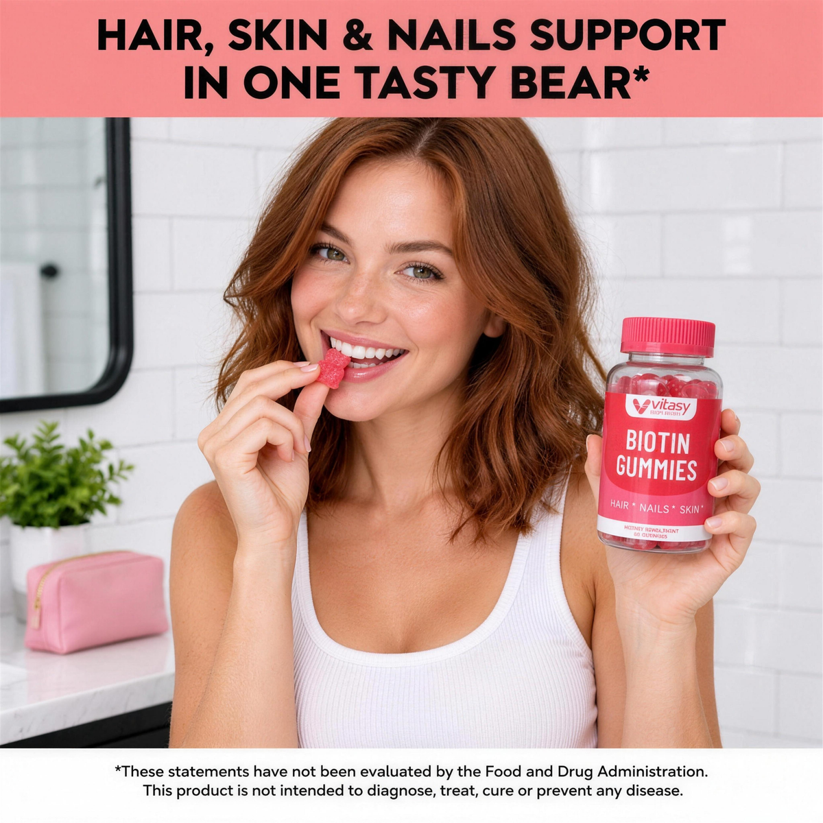 Hair, skin & nails support in one tasty bear