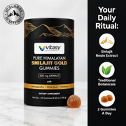 Your daily ritual: shilajit resin extract, traditional botanicals, 2 gummies a day