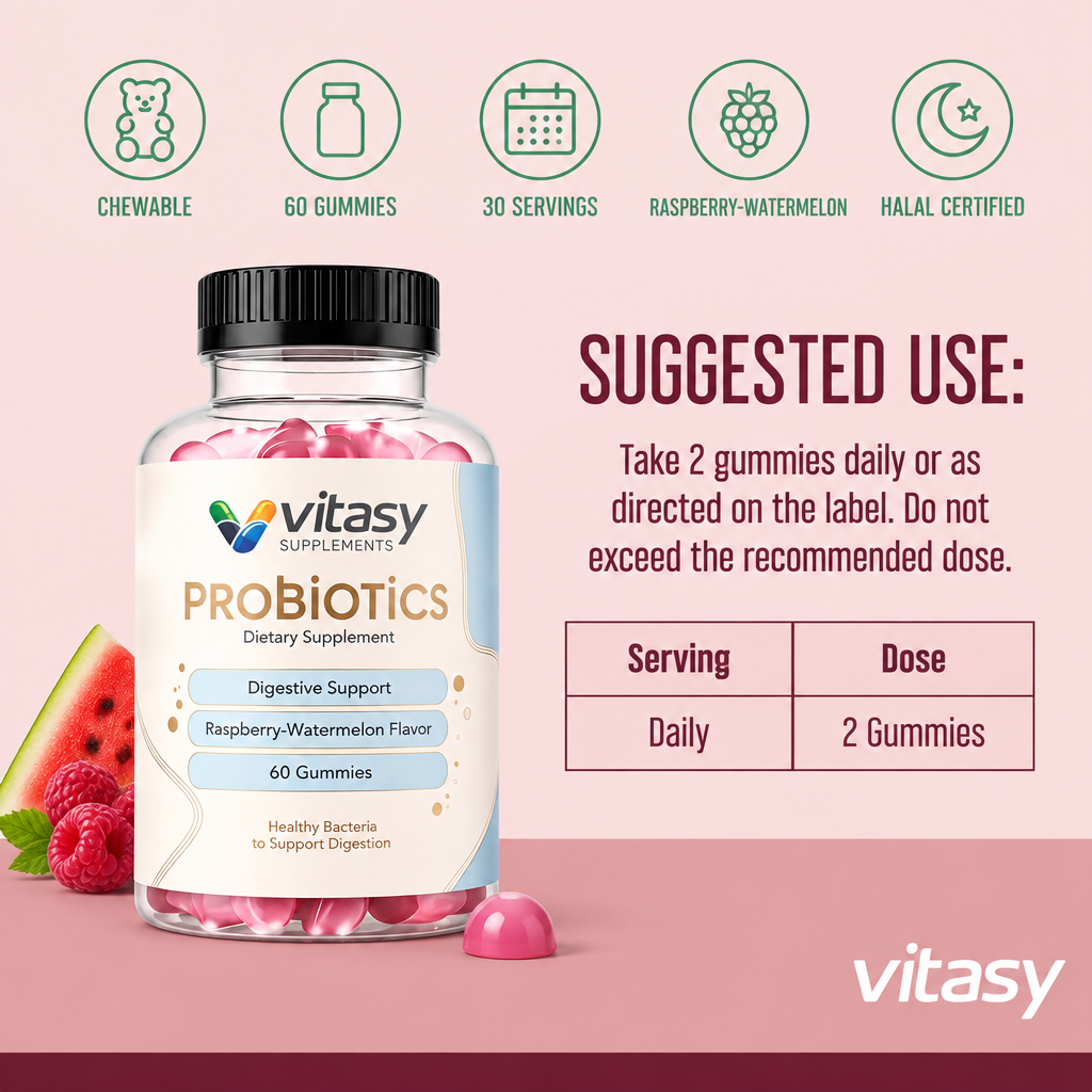 Suggested use - 2 Probiotics Gummies daily